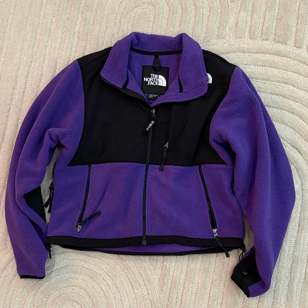 The North Face Black and Purple Fleece Jacket